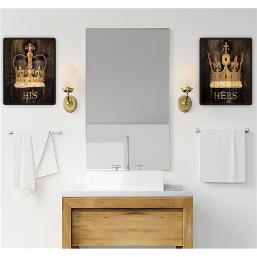 His & Hers King Queen Royal Crown Bathroom Bedroom Closet Property Sign 2 Prints